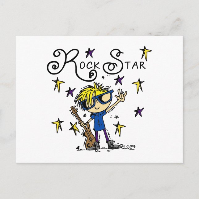 Blond Boy Rock Star Postkarte (Vorderseite)