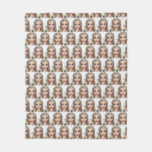 Blond Cartoon Puppenkuppe Fleecedecke (Vorderseite)