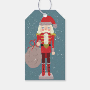 Blond Christmas Nutcracker Santa Aquamarin Geschenkanhänger