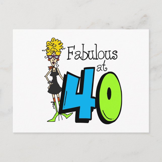 Blond Fabulous am 40. Geburtstag Postkarte (Vorderseite)