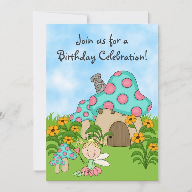 Blond Faicess Princess and Garden Birthday Einladu Einladung (Vorderseite)