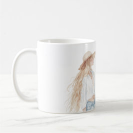 Blond Female Jeans Kaffeetasse