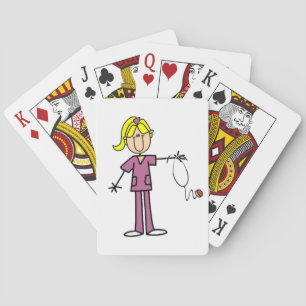 Blond Female Strichmännchen Nurse Spielkarten
