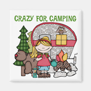 Blond Girl Crazy für Camping Magnet