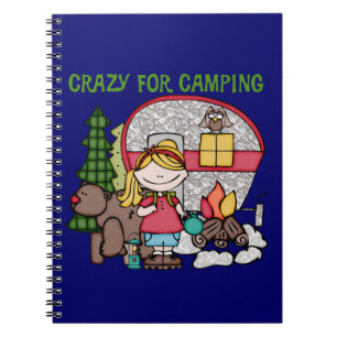 Blond Girl Crazy für Camping Notizblock