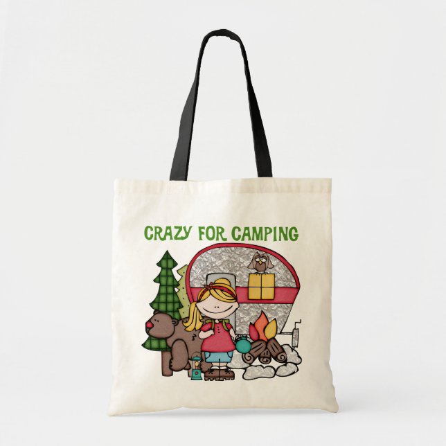 Blond Girl Crazy für Camping Tragetasche (Vorne)