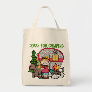 Blond Girl Crazy für Camping Tragetasche
