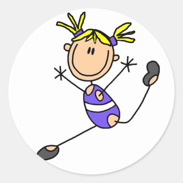 Blond Girl Gymnast Tshirts und Geschenke Runder Aufkleber (Vorderseite)