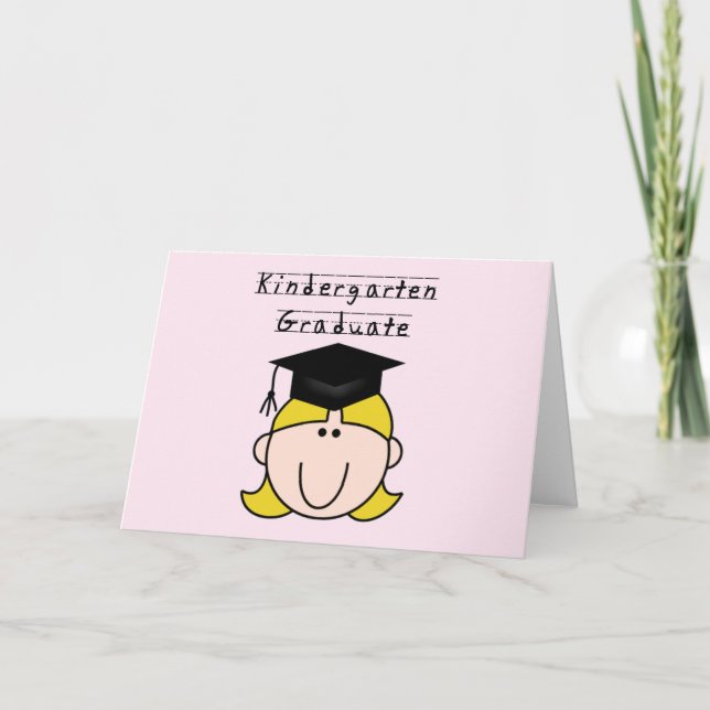 Blond Girl Kindergarten Graduate Karte (Vorderseite)