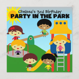 Blond Girl Party im Park Invite Einladung