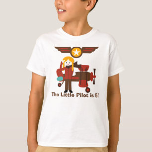 Blond Girl Pilote Anniversaire T-shirt personnalis