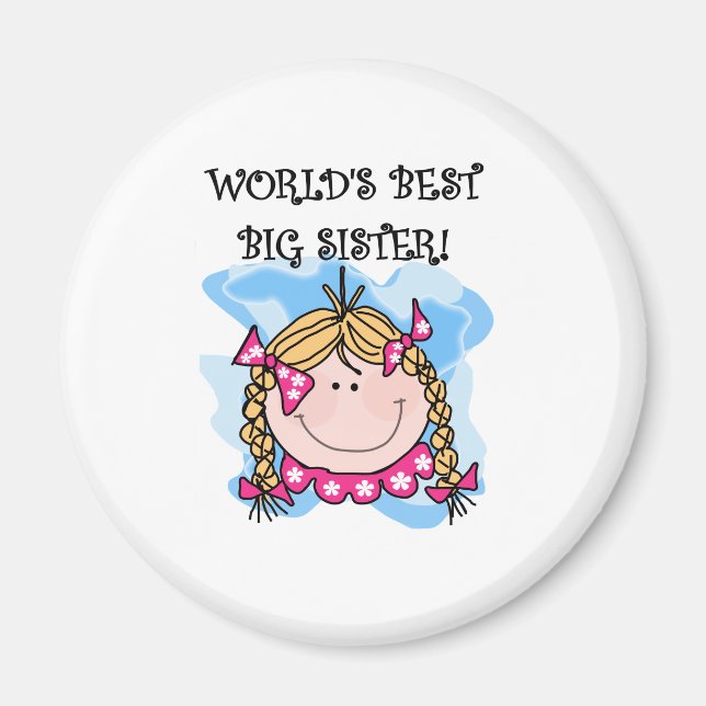 Blond Girl World's Best Big Sister Magnet (Vorne)