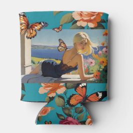 Blond Girls Monarch Butterflies Floral Paradies Dosenkühler