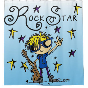 Blond Hair Boy Rock Star Music Duschvorhang