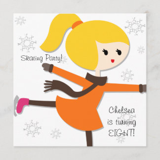 Blond Haired Girl Skaten Birthday Einladung