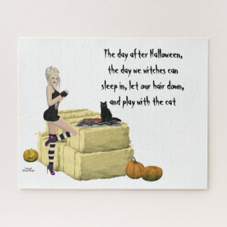 Blond Hexe Button Up Girl Jigsaw Puzzle