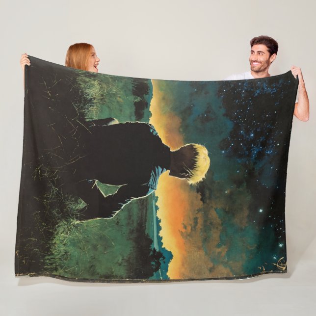 Blond Man in Field | Mann unter Nacht Fleecedecke (Beispiel)