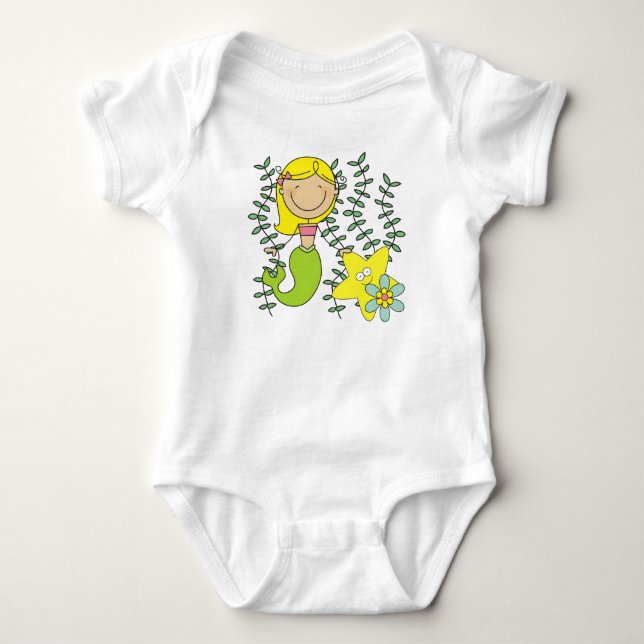 Blond Mermaid Baby Strampler (Vorderseite)
