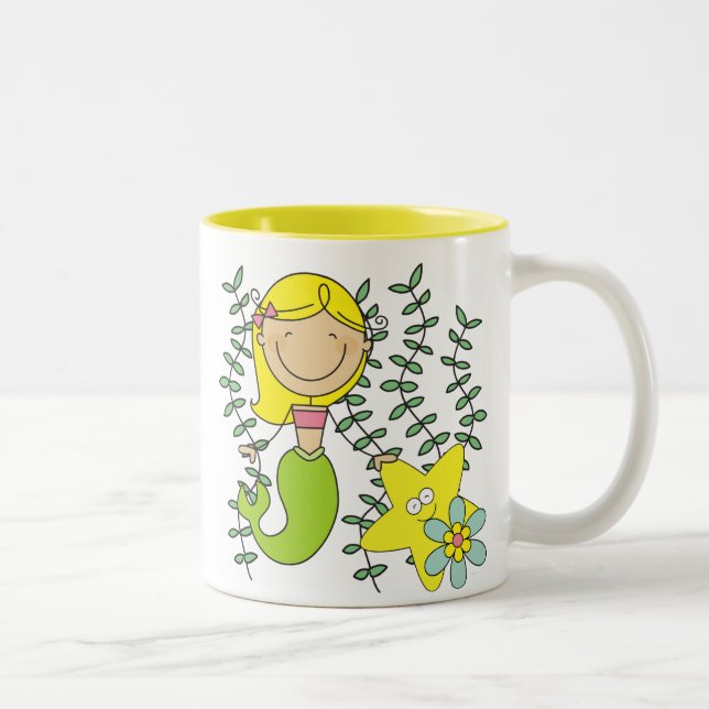 Blond Mermaid Zweifarbige Tasse (Rechts)