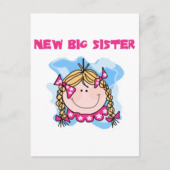 Blond New Big Sister Tshirts und Geschenke Postkarte (Vorderseite)
