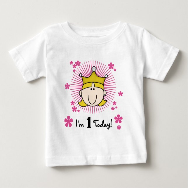 Blond Princess 1er Anniversaire Tshirts et cadeaux (Devant)