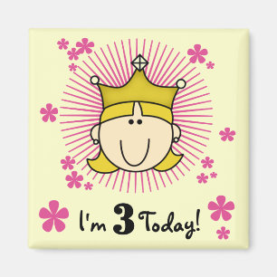 Blond Princess 3. Geburtstagsgeschenke & Geschenke Magnet