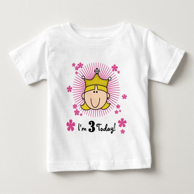Blond Princess 3e Anniversaire Tshirts & cadeaux (Devant)