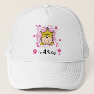 Blond Princess 4. Geburtstagstorte und Geschenke Truckerkappe