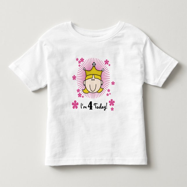 Blond Princess 4th Birthday Tshirts et cadeaux (Devant)