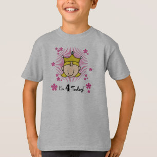 Blond Princess 4th Birthday Tshirts et cadeaux