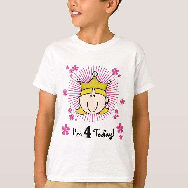 Blond Princess 4th Birthday Tshirts et cadeaux (Devant)