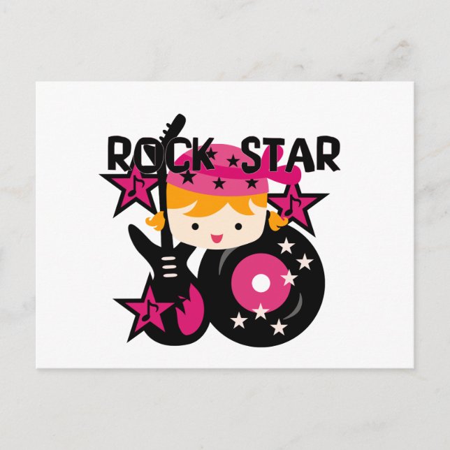 Blond Rock Star Girl Postkarte (Vorderseite)