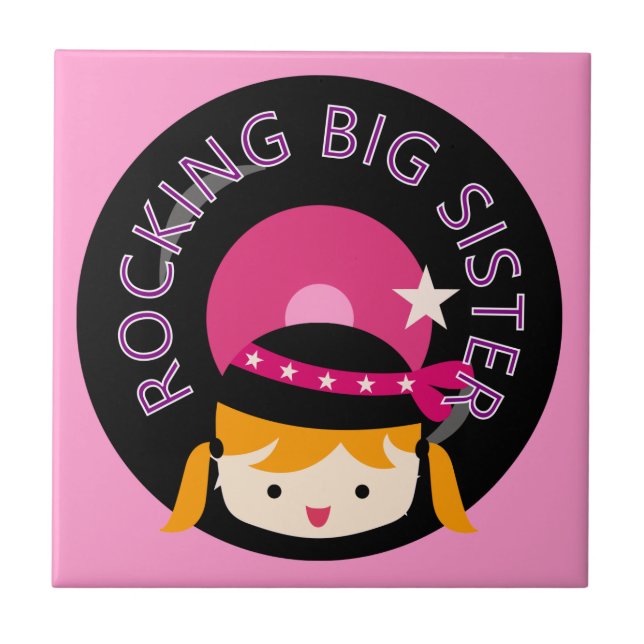 Blond Rocking Big Sister Fliese (Vorderseite)