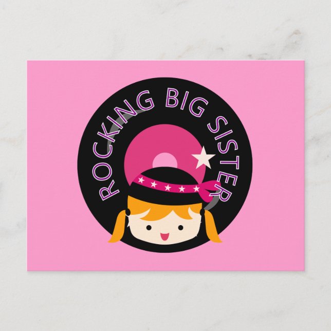Blond Rocking Big Sister Postkarte (Vorderseite)
