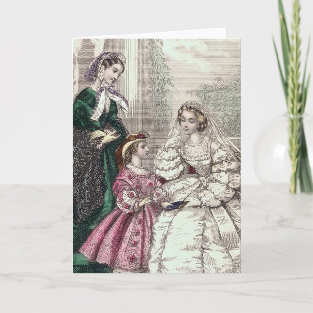 Blond Viktorianisch Bridge Card für Hochzeiten, Du Karte (Vorderseite)