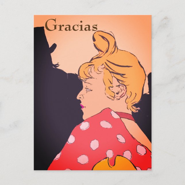 Blond Woman,  Gracias, change text Postcard Postkarte (Vorderseite)