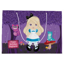 Blonde Alice mit Cheshire Katze Große Geschenktasc