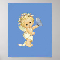Blonde Angel Baby mit Schmetterling.