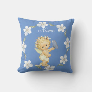 Blonde Angel Baby mit Schmetterlingsname Keramik o Kissen