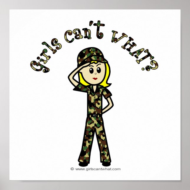Blonde Army Woman Poster (Vorne)