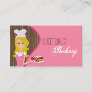 Blonde Baker sur Pink Brown Cakes Carte de visite