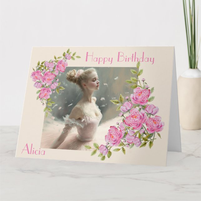 Blonde ballerina , ein Mädchen, das eine Ballettka Karte (Vorderseite)
