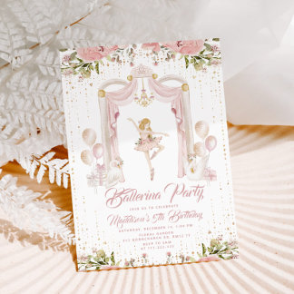 Blonde Ballerina Geburtstagszentrum Bühne Einladung