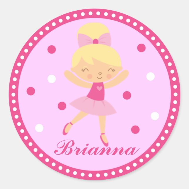 Blonde Ballerina Girl Sticker (rose) (Devant)