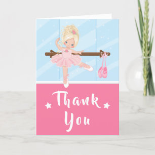 Blonde Ballerina Rosa Geburtstags Danke Karte