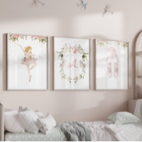 Blonde ballerine estampe blush rose girl room