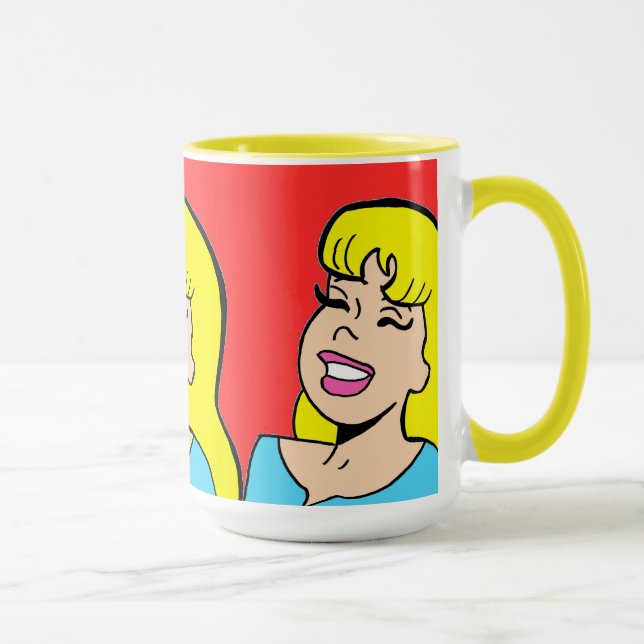 Blonde Bombshell Bande dessinée Bande de café Mug (Droite)