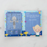 Blonde Boys Gymnastik Word Search Happy Birthday