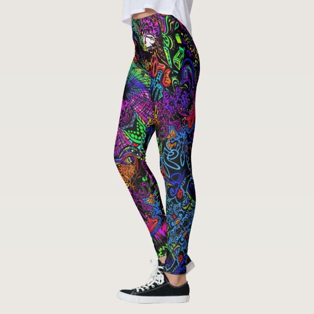 Blonde & Broke - Gemusterte Leggings - Weißes Logo (Links)