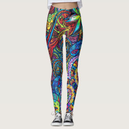 Blonde & Broke - Gemusterte Leggings - Weißes Logo